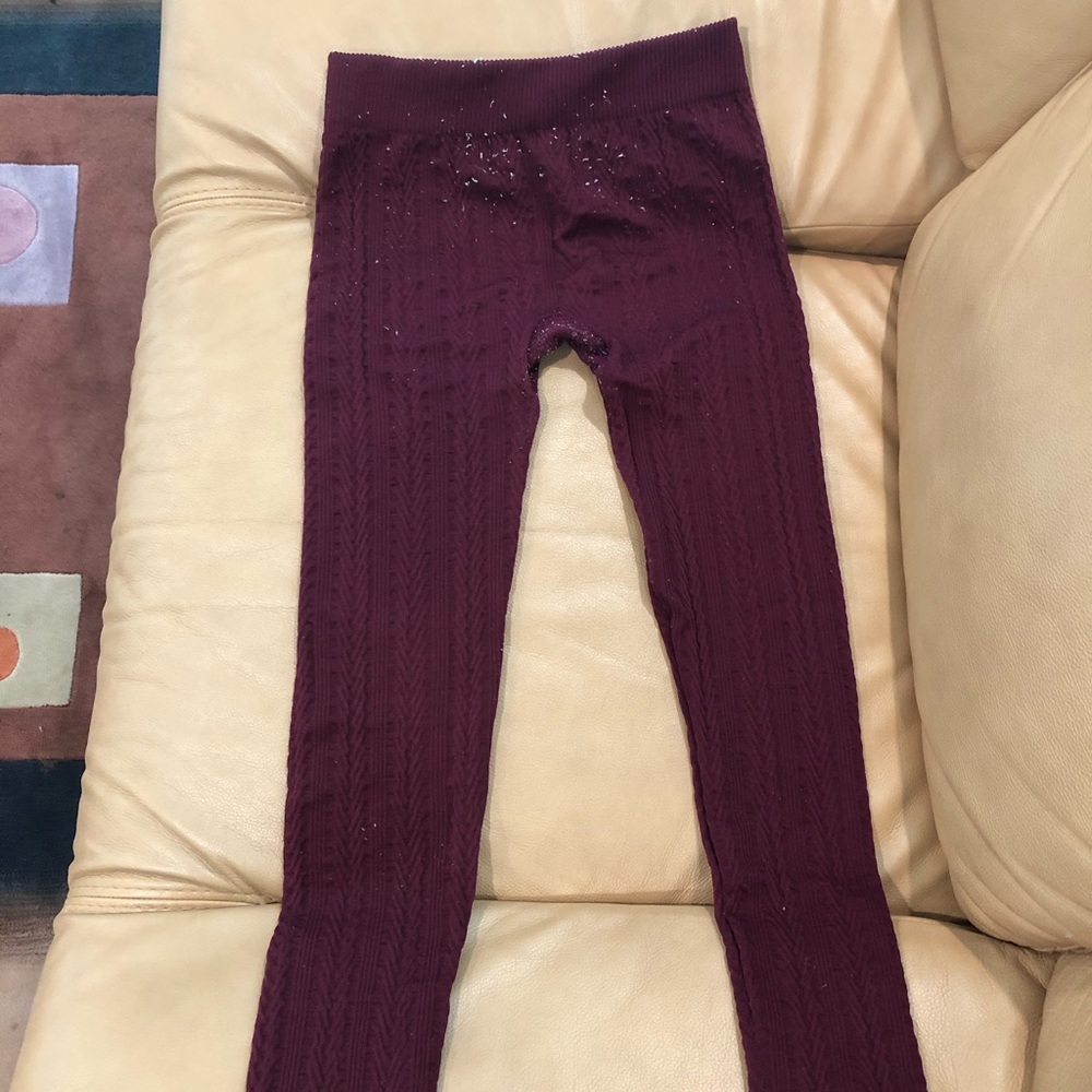 Burgundy leggings